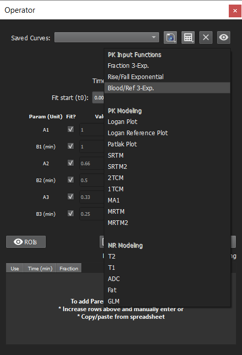 Image of VivoQuant UI: Modeling Operator dropdown